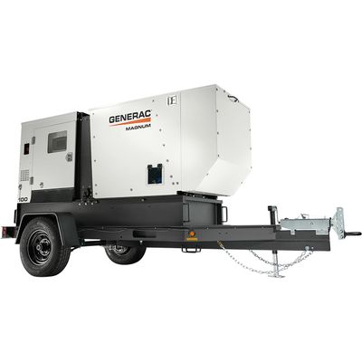 Generac 60kW (Prime) / 68kW (Standby) Skid-Mount Diesel Generator w/ Single-Axle Trailer