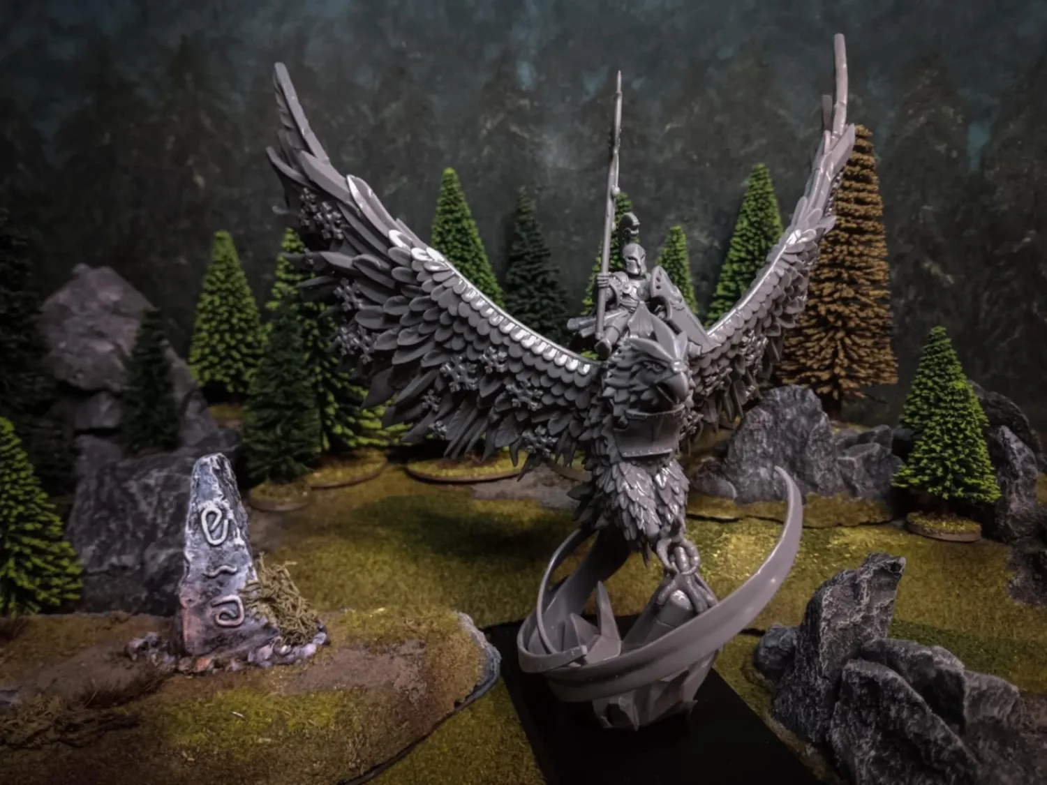Aegean - Elf Lord on Ice Phoenix (Highlands Miniatures)