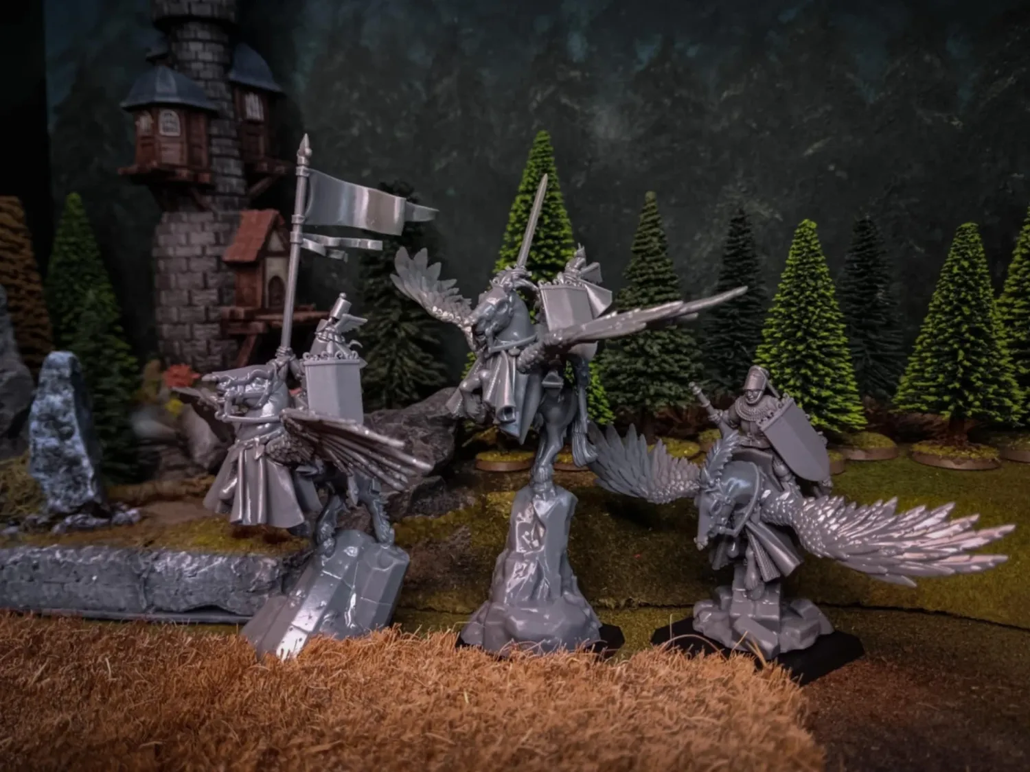 Gallia Kingdom - Gallia Knights on Pegasus Command Group x3