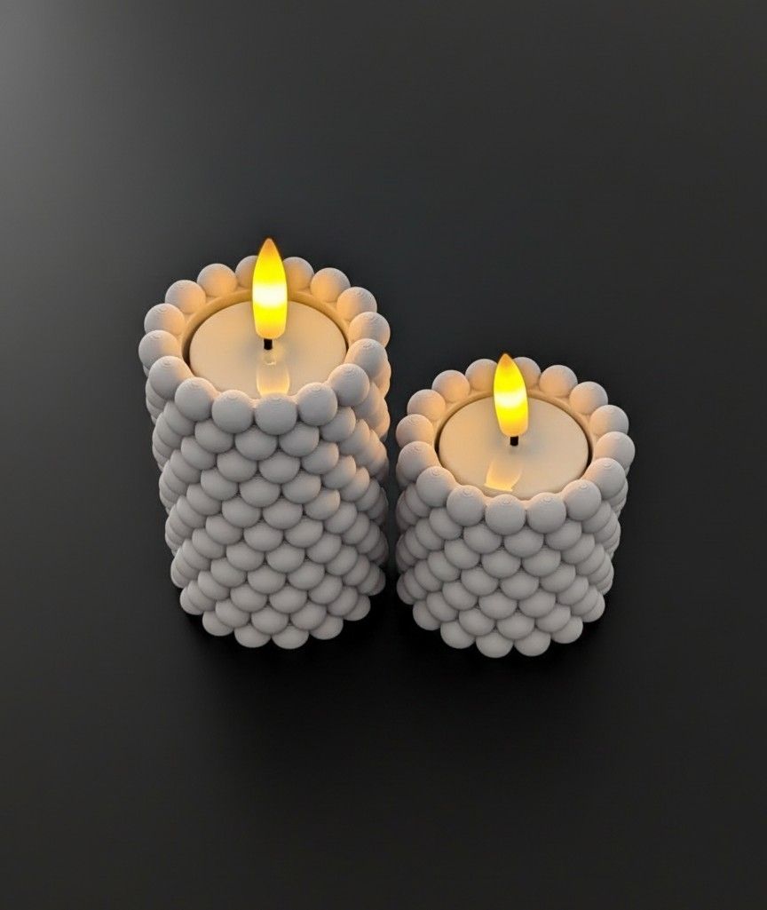 Modern Bubbles Tealight Holder Set
