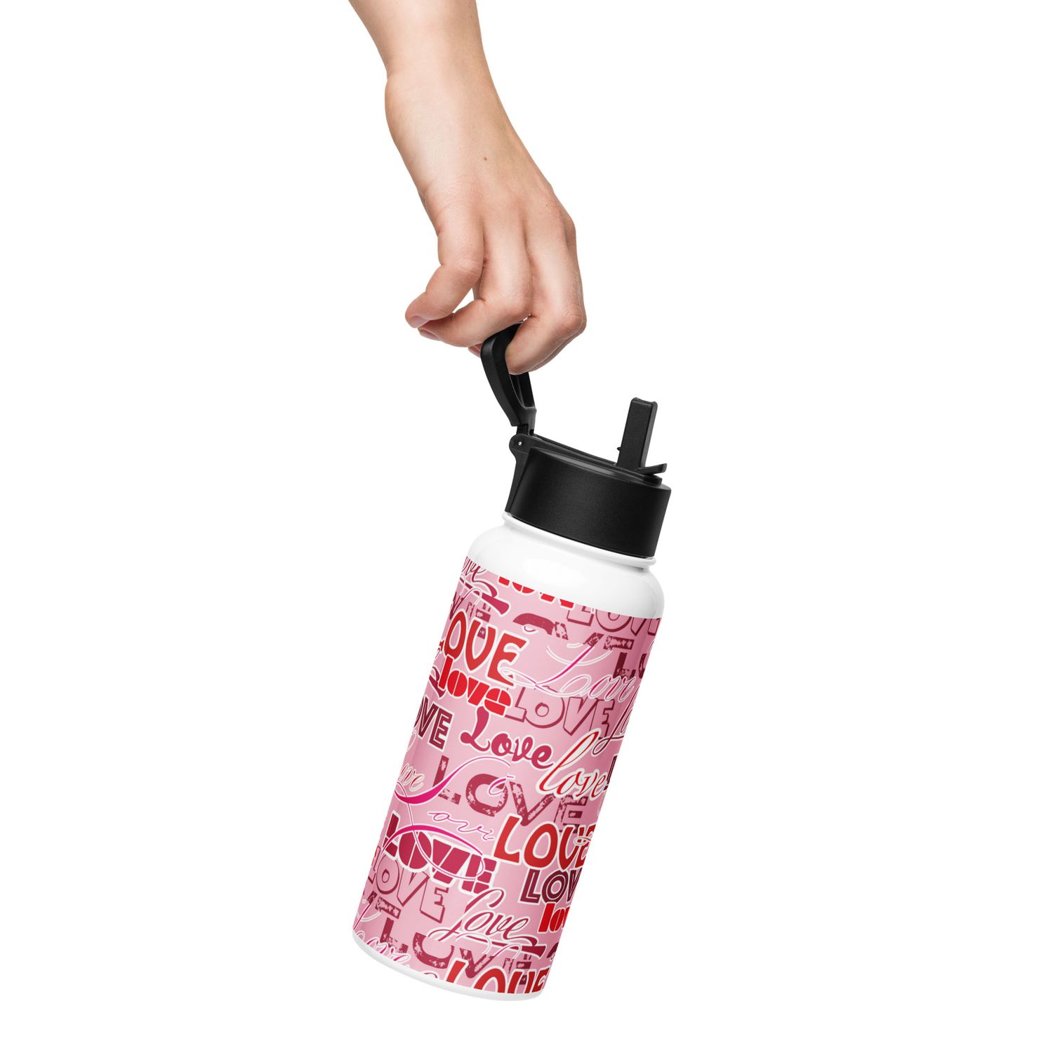 Trinkflasche Edelstahl mit Love Motive 