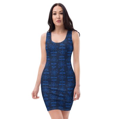 Bodycon-Kleid für Damen Blau Stretch