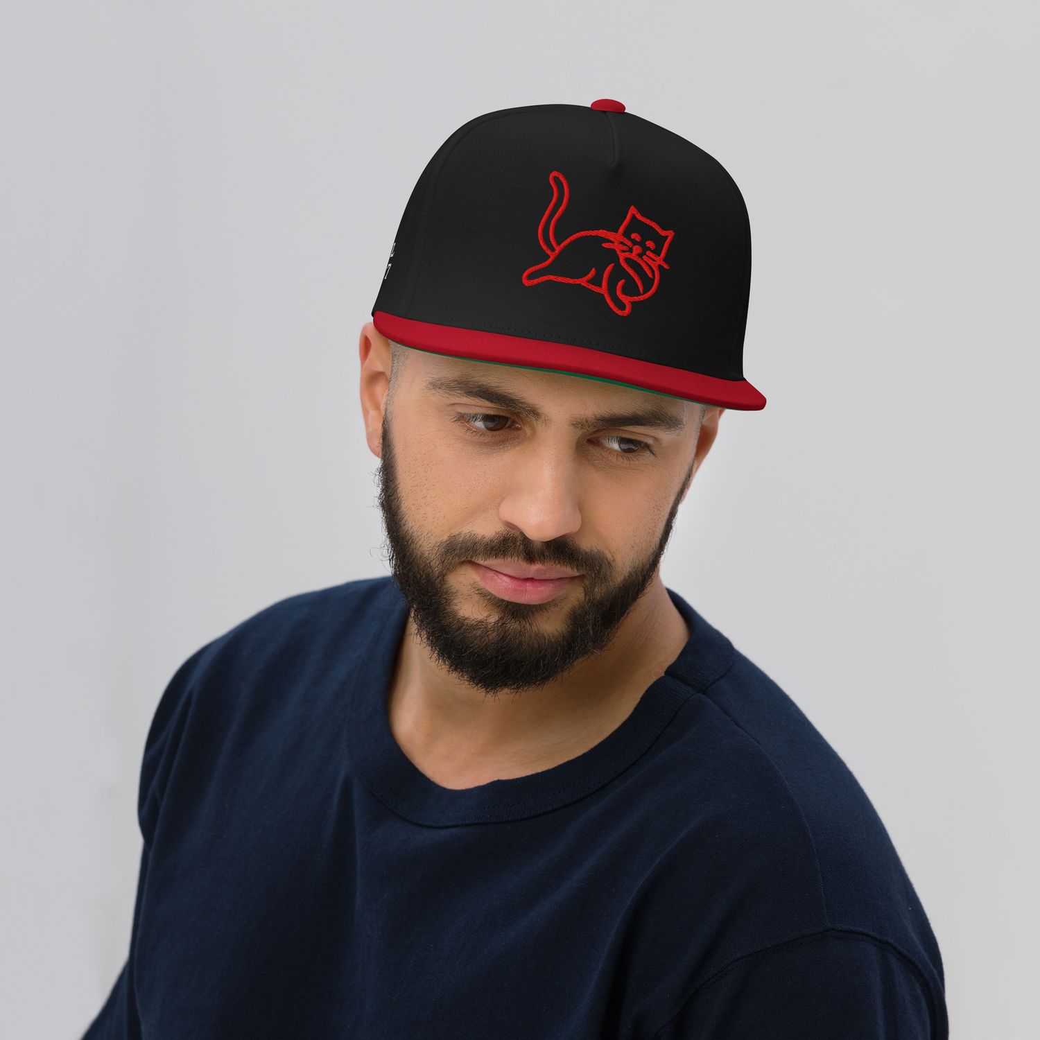 Trendige Flat Bill-Cap mit cooler Katzen-Grafik