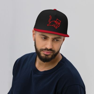 Trendige Flat Bill-Cap mit cooler Katzen-Grafik