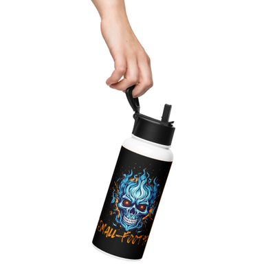Edelstahl Trinkflasche mit Strohhalm Design Small-foot97