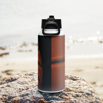 Edelstahl Trinkflasche mit Strohhalm ai