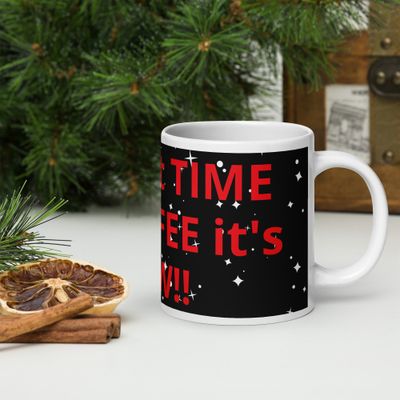 Weiße, glänzende Tasse btk