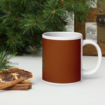 Weiße, glänzende Tasse bt