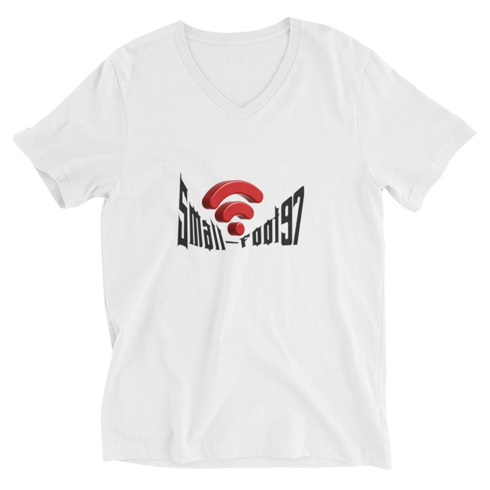 Kurzärmeliges Unisex-T-Shirt mit V-Ausschnitt
