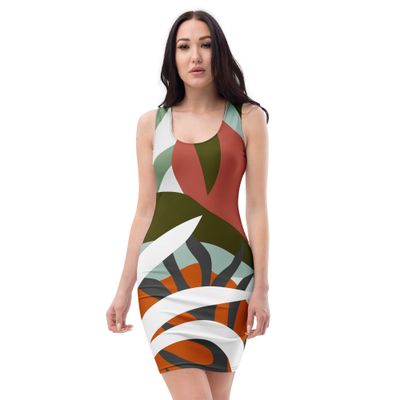 Figurenbetont Dschungelblüten Sommerkleid für Damen 