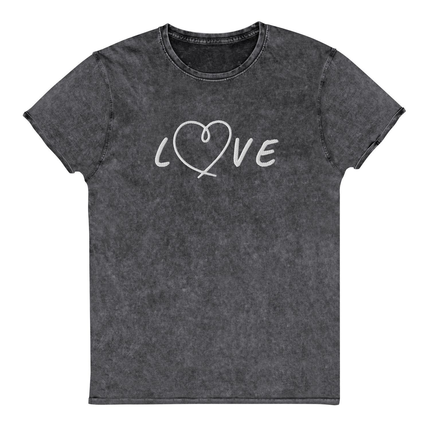 Washed Denim-T-Shirt für Damen