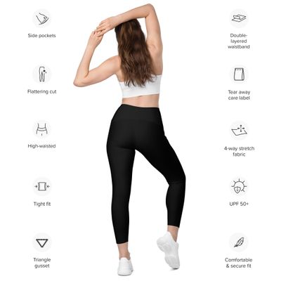 Schwarzes Leggings mit Taschen