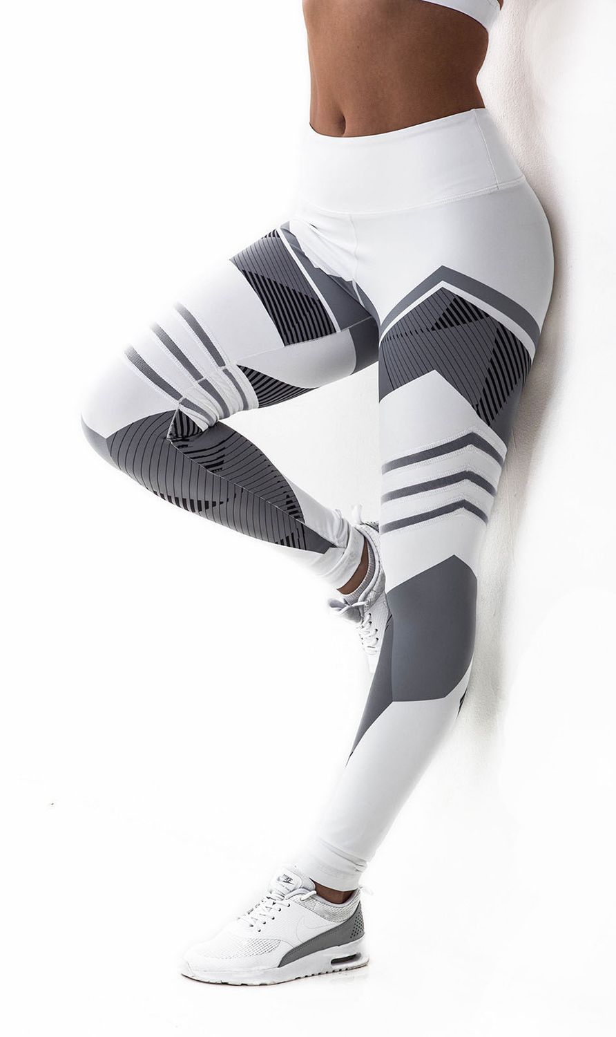 Yoga Leggings Hip-raising High-waisted Leggings, Color: White, Size: S