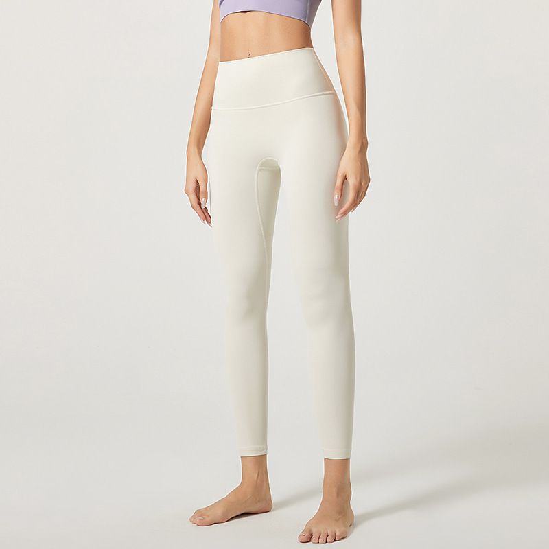 Cloud Feel Ultraweiche Po-Lifting-Hose für Damen,  Sport-Lauf-Yogahose, Color: Ivory White, Size: S