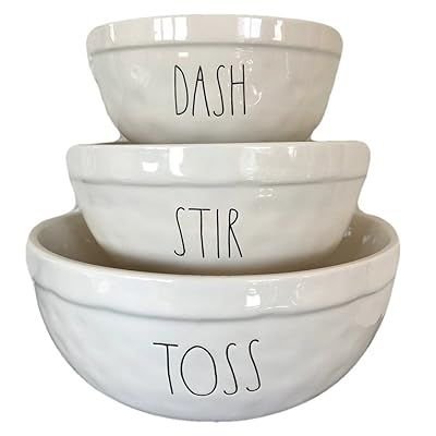 Nesting Ceramic Mixing Bowls Set - Dash, Stir, Toss