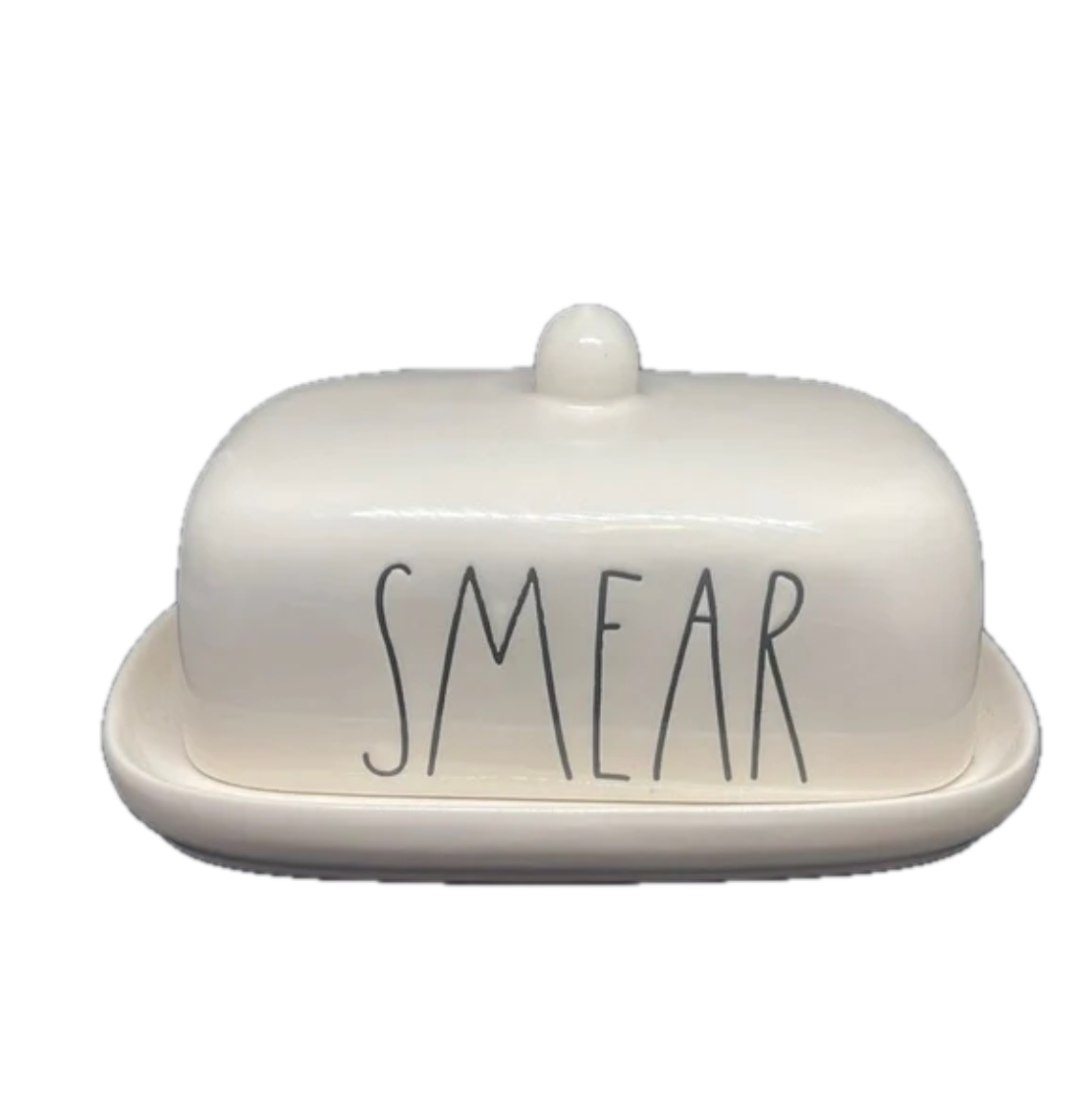 Smear Ceramic White Butter Dish