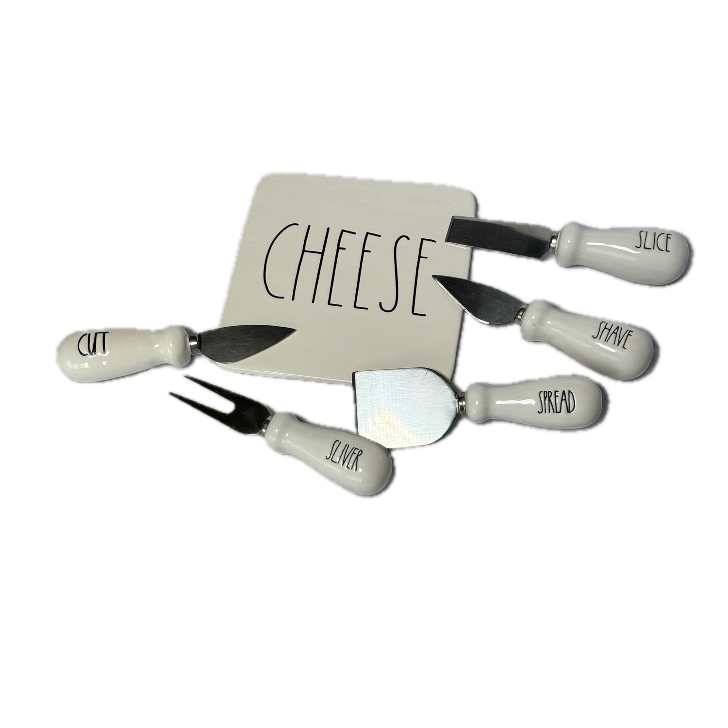 Cheese Ceramic Tray With 5 Cheese Tools