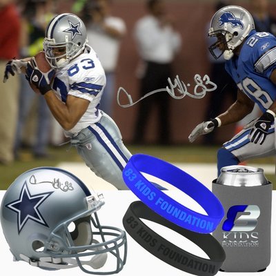 83 KIDS FOUNDATION PACKAGE (Helmet, T-Shirt, Lanyard, License Plate Frame, Koozie, 2 83 Kids Bands) Personalized by Drew Bledsoe & Terry Glenn Jr. in Memory of Terry Glenn Sr. 83 KIDS FOUNDATION PACKAGE (Helmet, T-Shirt, Lanyard, License Plate Frame, Koozie, 2 83 Kids Bands) Personalized by Drew Bledsoe & Terry Glenn Jr. in Memory of Terry Glenn Sr.