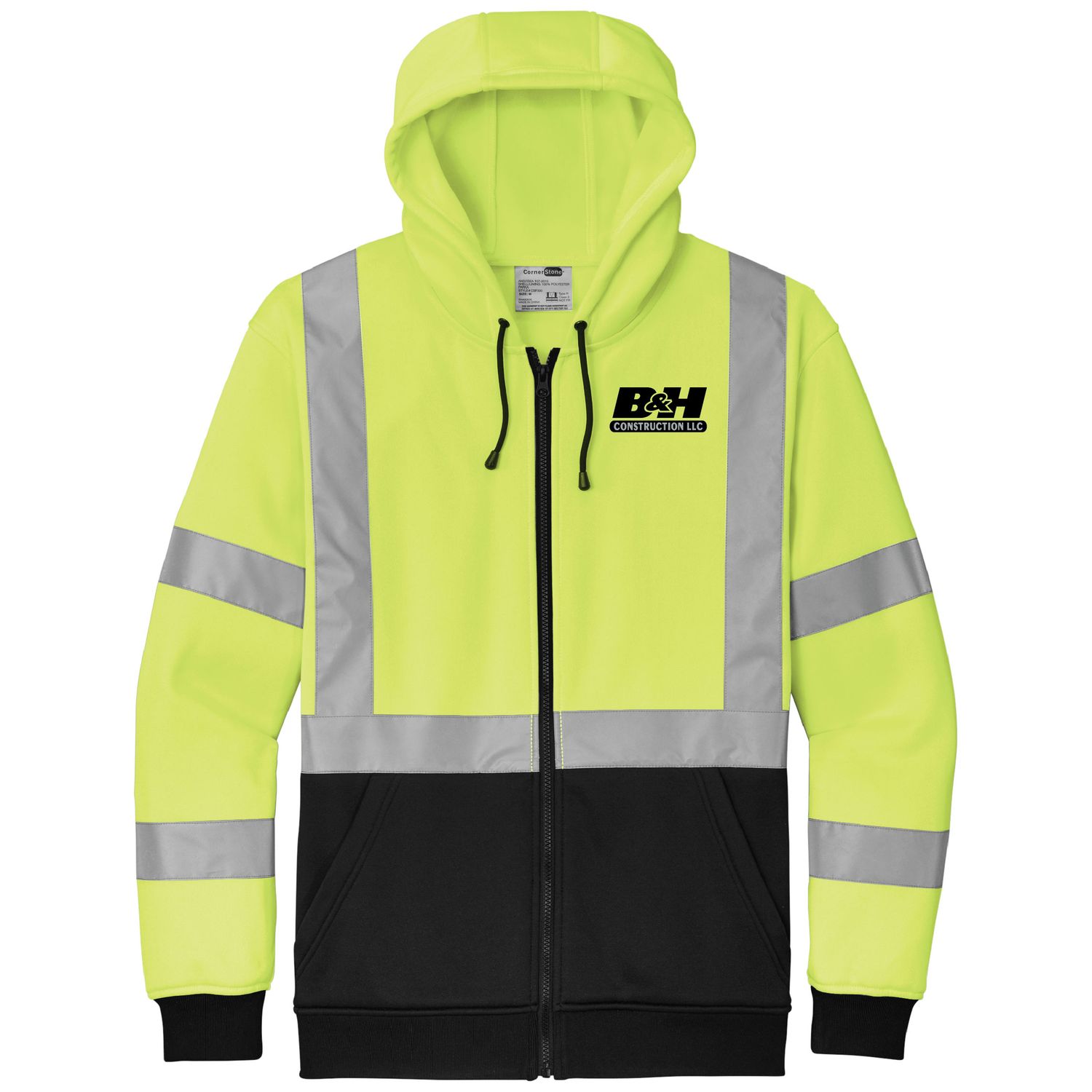 CornerStone® ANSI 107 Class 3 Heavy-Duty Fleece Full-Zip Hoodie
