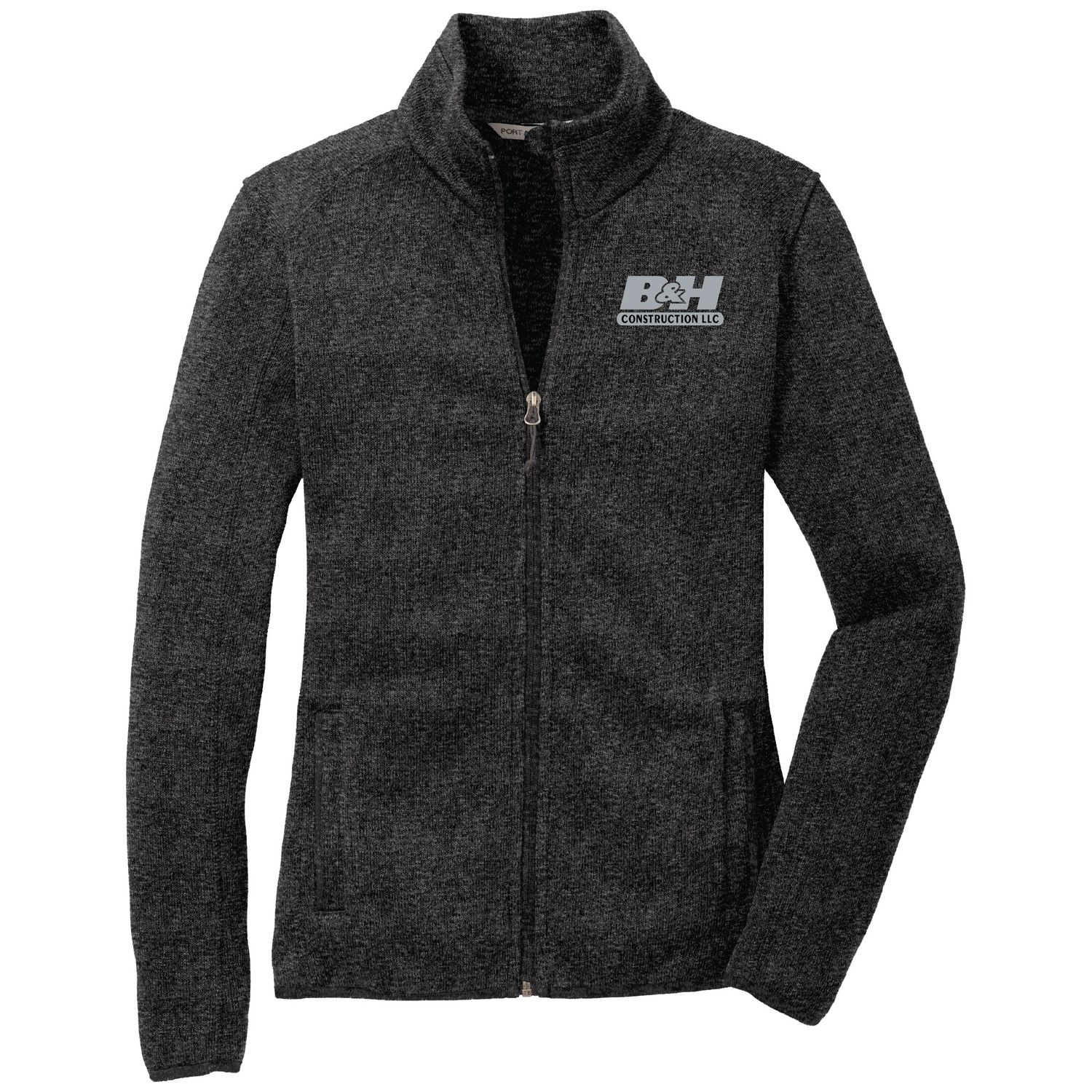 Port Authority® Women's Sweater Fleece Jacket with B&amp;H Construction Logo