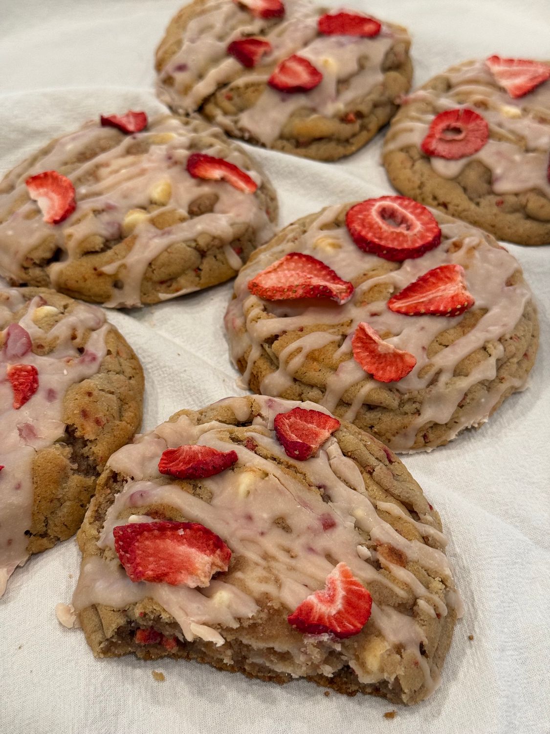 Giant Strawberry Milkshake Cookies