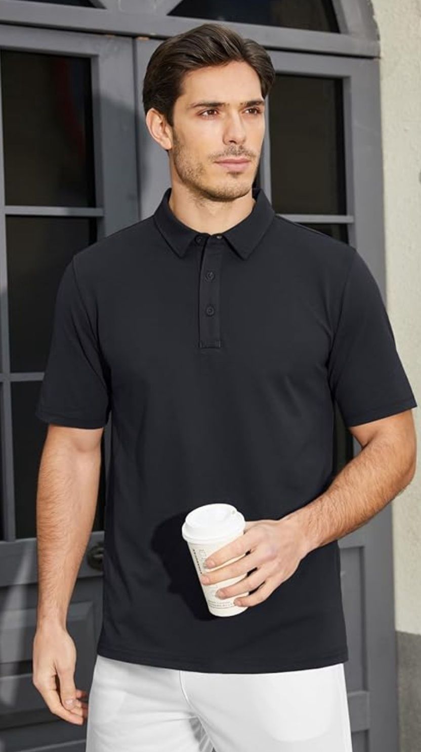 Cotton Shirt Polo, COLORS: Black, Size: S