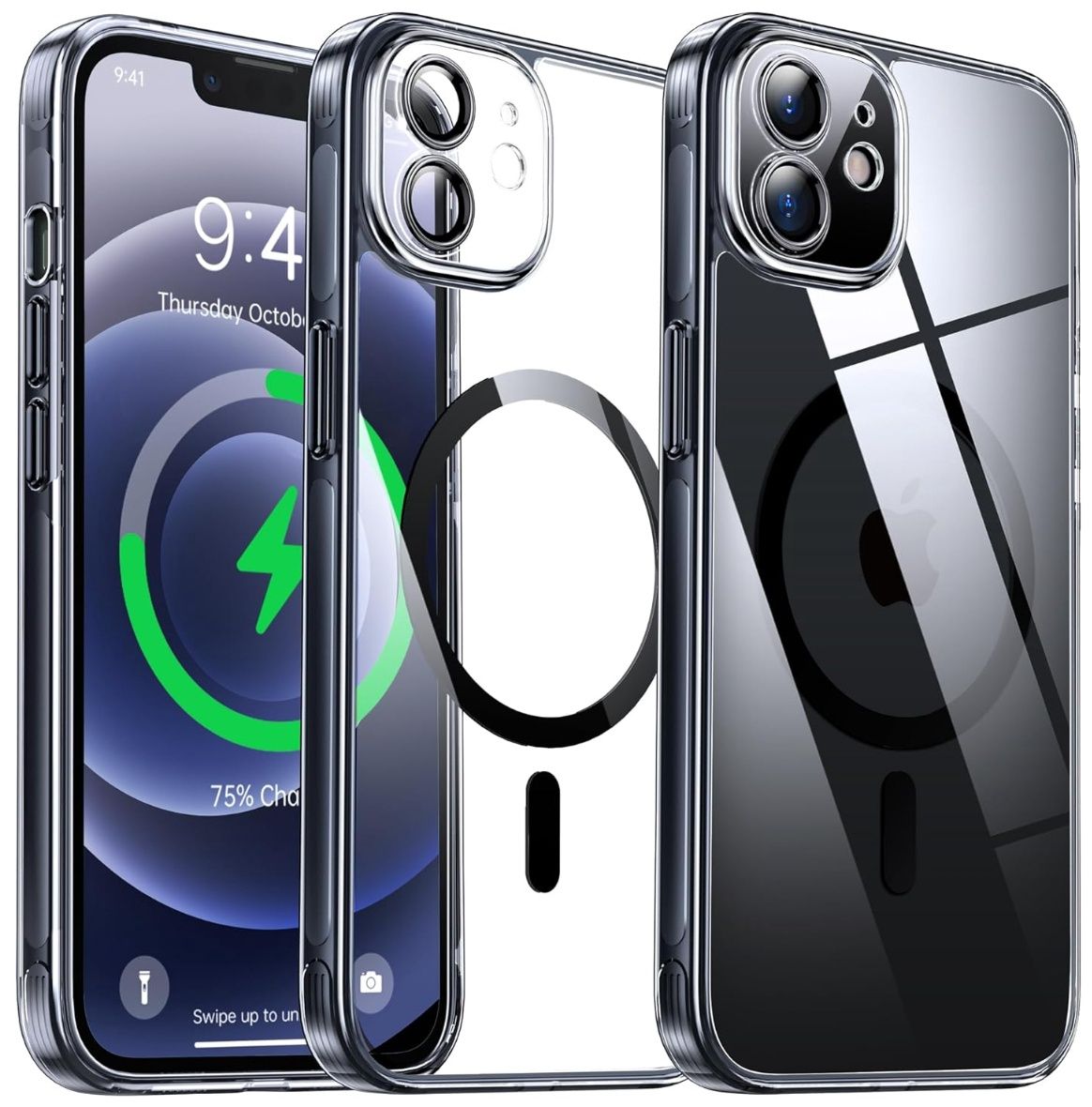 Phone Case - Mag Safe Support, Phone Model: iPhone 12, COLORS: Black