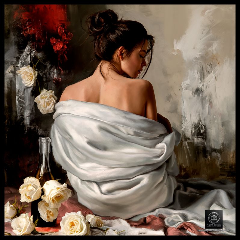 CUADRO VINO Y ROSAS #2