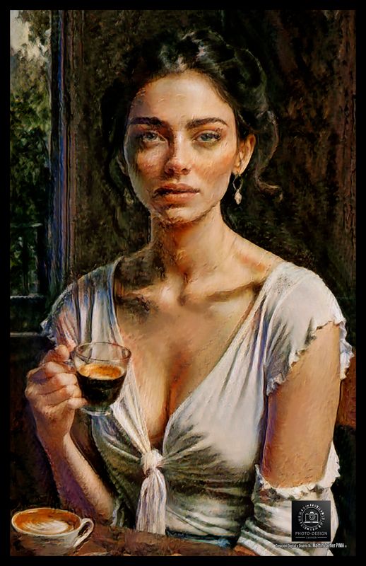 CUADRO LA HORA DEL CAFE 17 X 13 PULGADAS