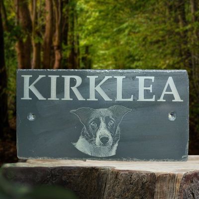 Custom House Sign on Slate