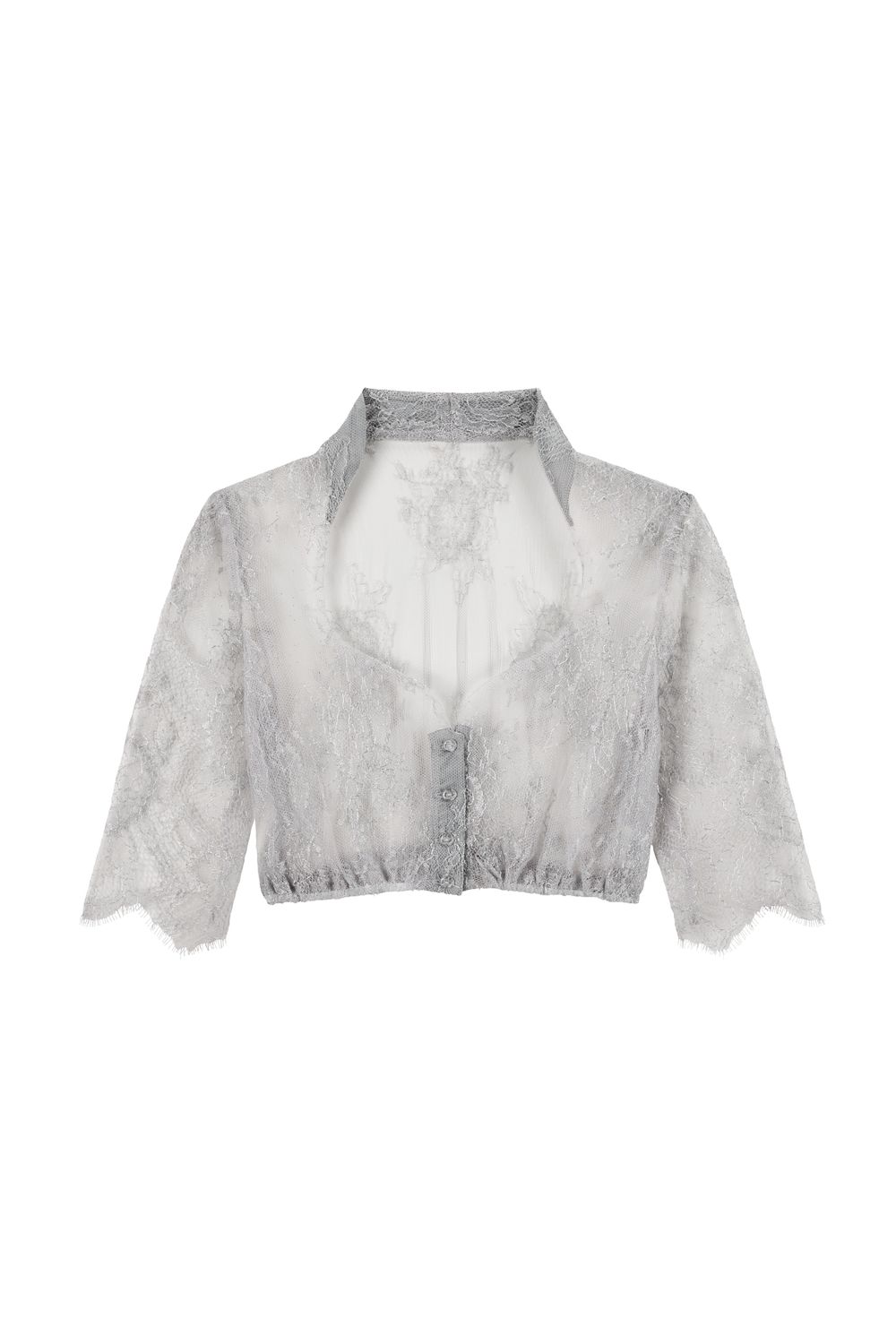 Spitzenbluse &quot;Betti&quot; 3/4-Arm silber