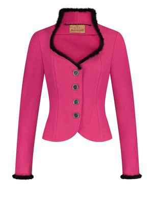 Jacke „Lara“ pink mit schwarzem Nerz