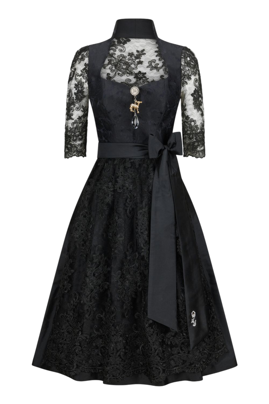Dirndl „Black Magic 3/4-Arm“ mit Spitzenrücken