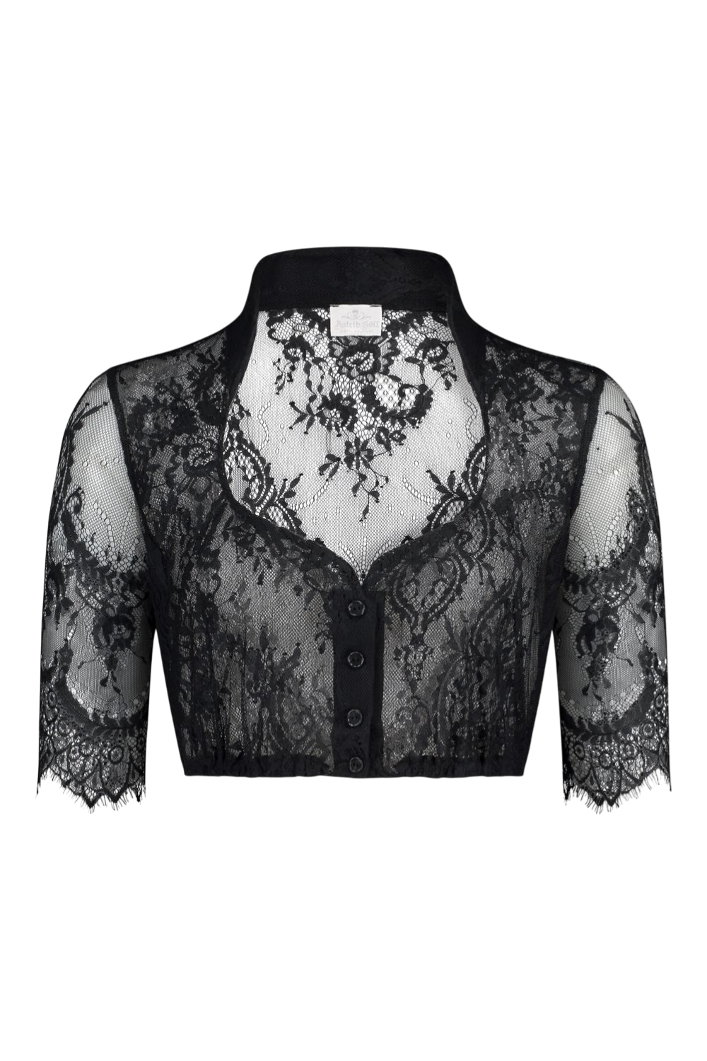 Spitzenbluse „Betti“ 3/4-Arm schwarz