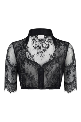 Spitzenbluse „Betti“ 3/4-Arm schwarz