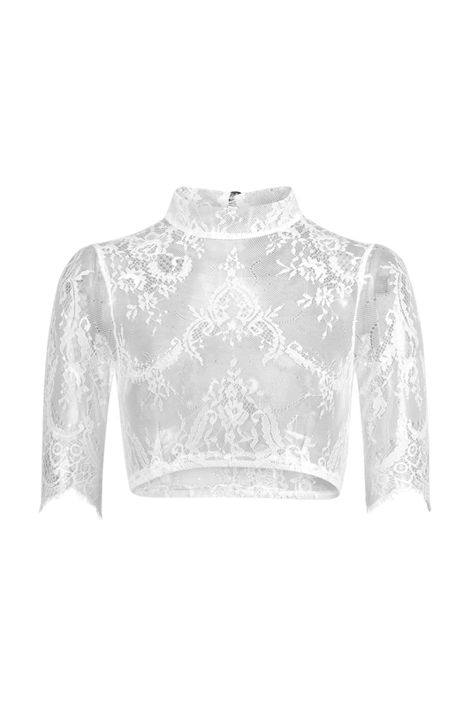 Spitzenbluse „DANA“ 3/4-Arm offwhite