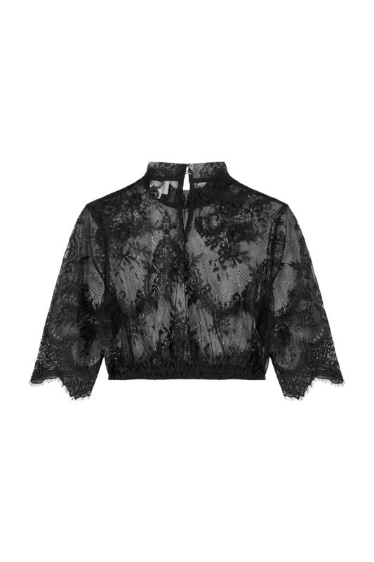 Spitzenbluse „DANA“ 3/4-Arm schwarz