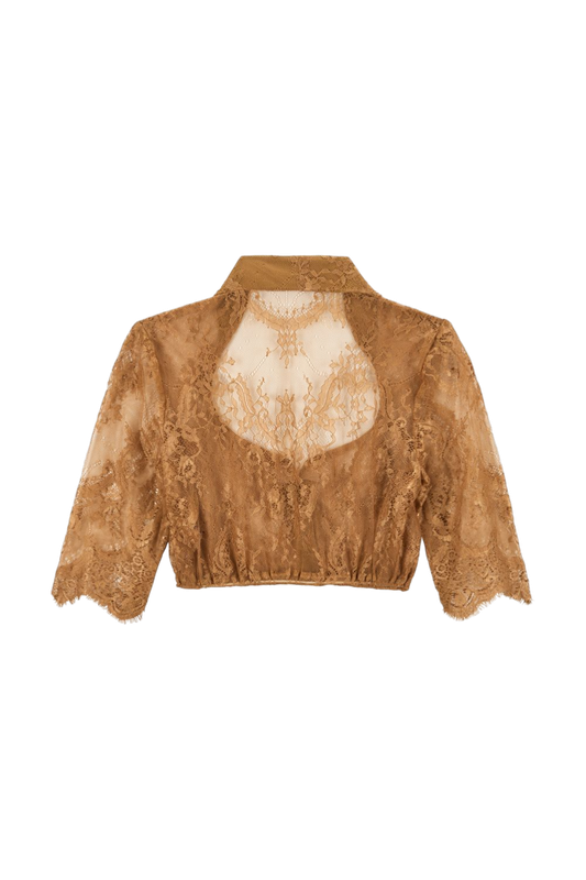 Spitzenbluse „Betti“ 3/4-Arm braun