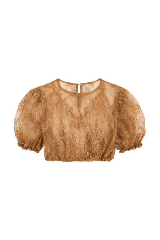 Spitzenbluse „Arabella“ braun