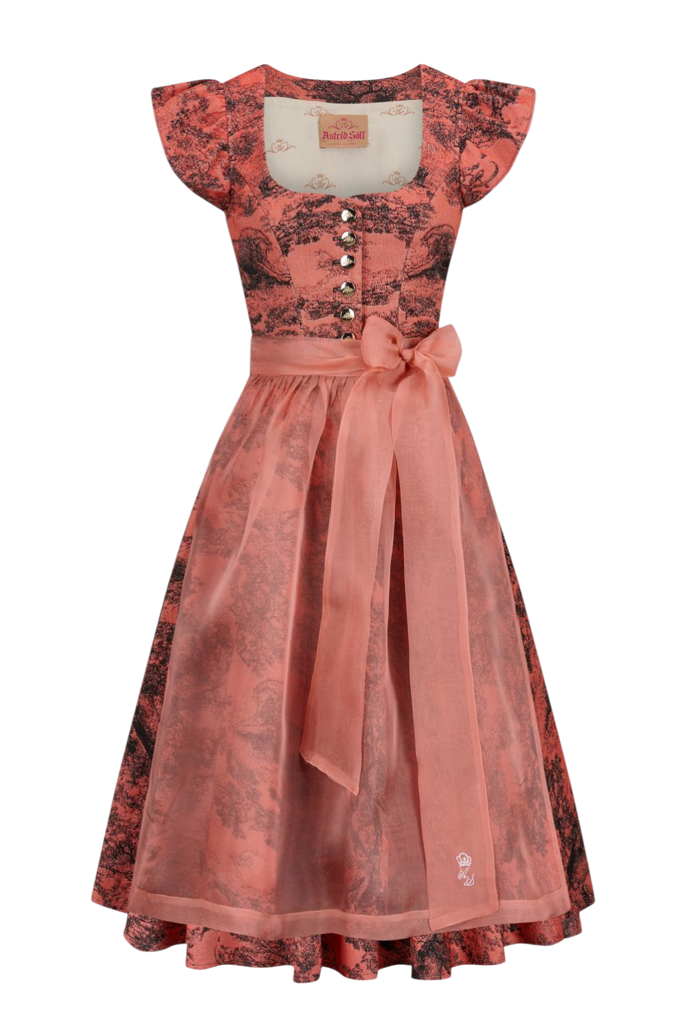 Couture Kleid im Trachtenstil „Funa rot“