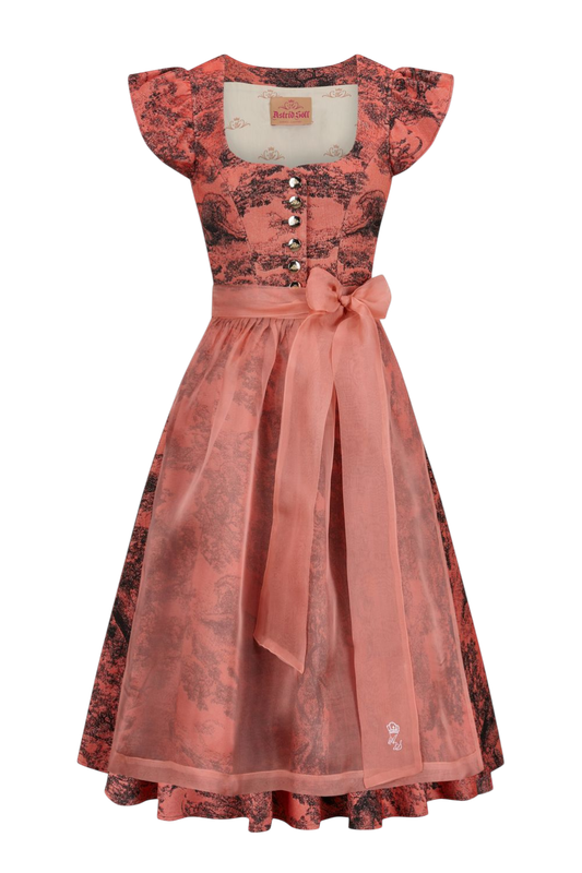 Couture Kleid im Trachtenstil „Funa rot“