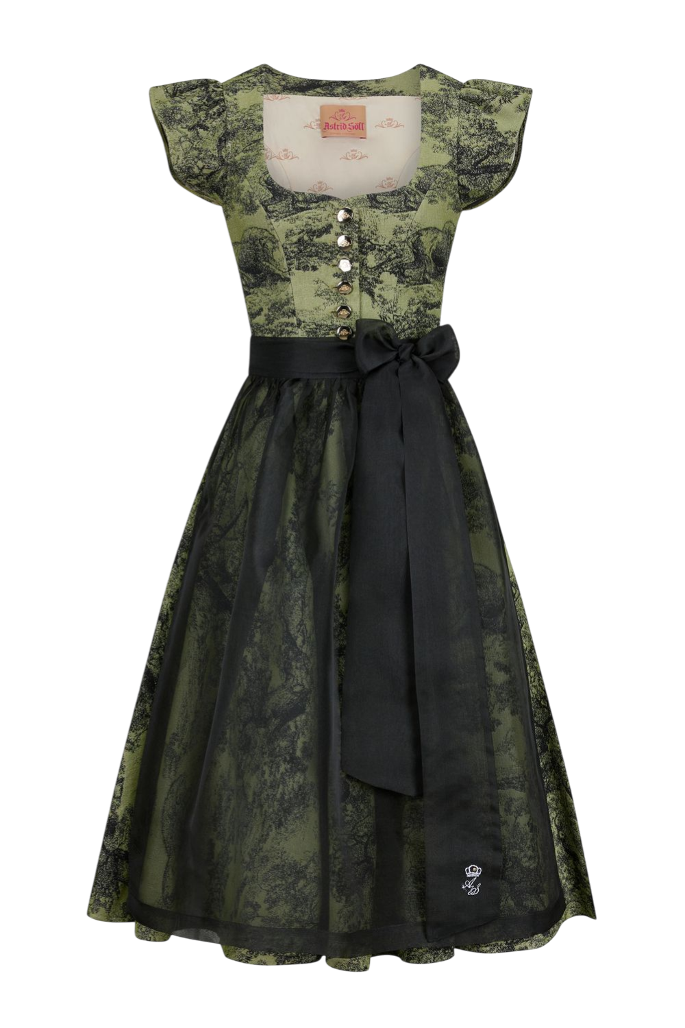 Couture Kleid im Trachtenstil „Funa grün“