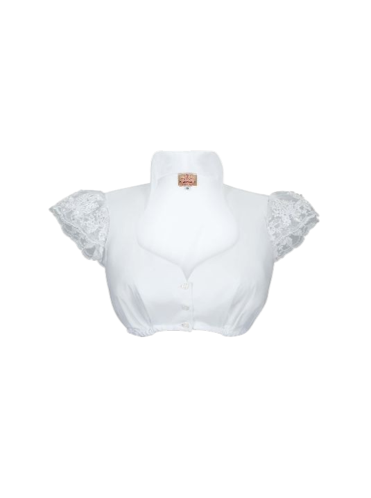 Baumwollbluse „Betti" Perlarm weiß