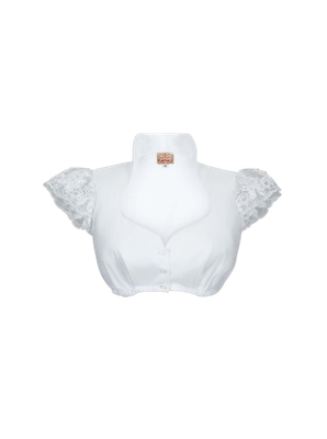 Baumwollbluse „Betti" Perlarm weiß Baumwollbluse „Betti" Perlarm weiß