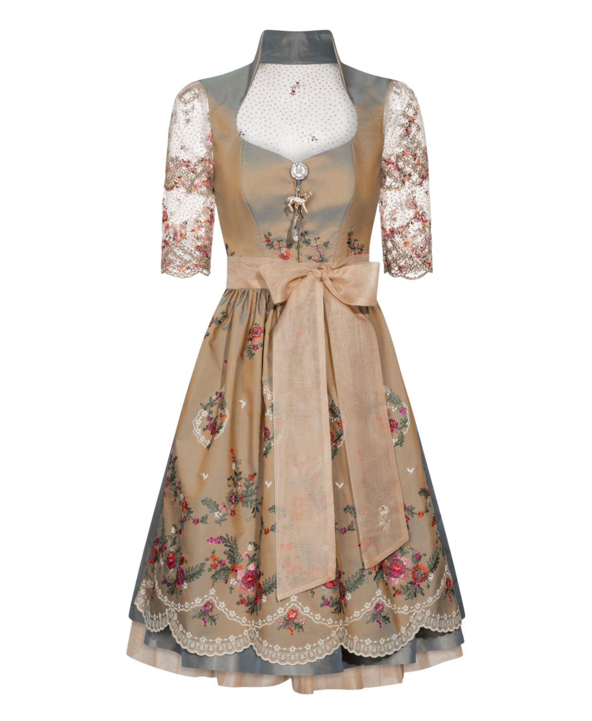 Dirndl „Blumentraum“ mit Spitzenrücken