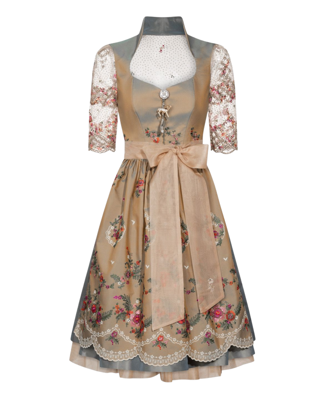 Dirndl „Blumentraum“ mit Spitzenrücken