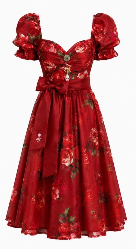 Dirndl „Rosenzauber“ - Deep red