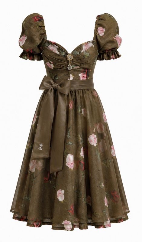 Dirndl Elodie „Rosenzauber“ - Verde