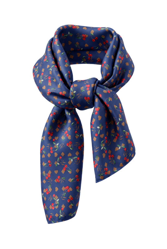Seidentuch „Cerise Bleu“