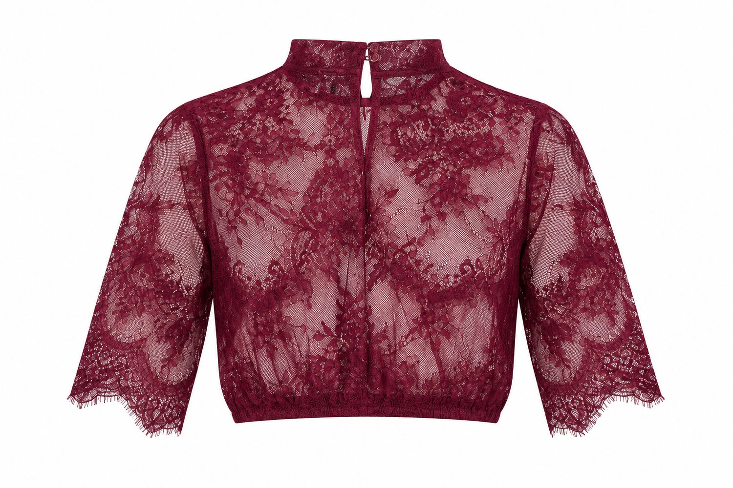Spitzenbluse „DANA“ 3/4-Arm dunkelrot